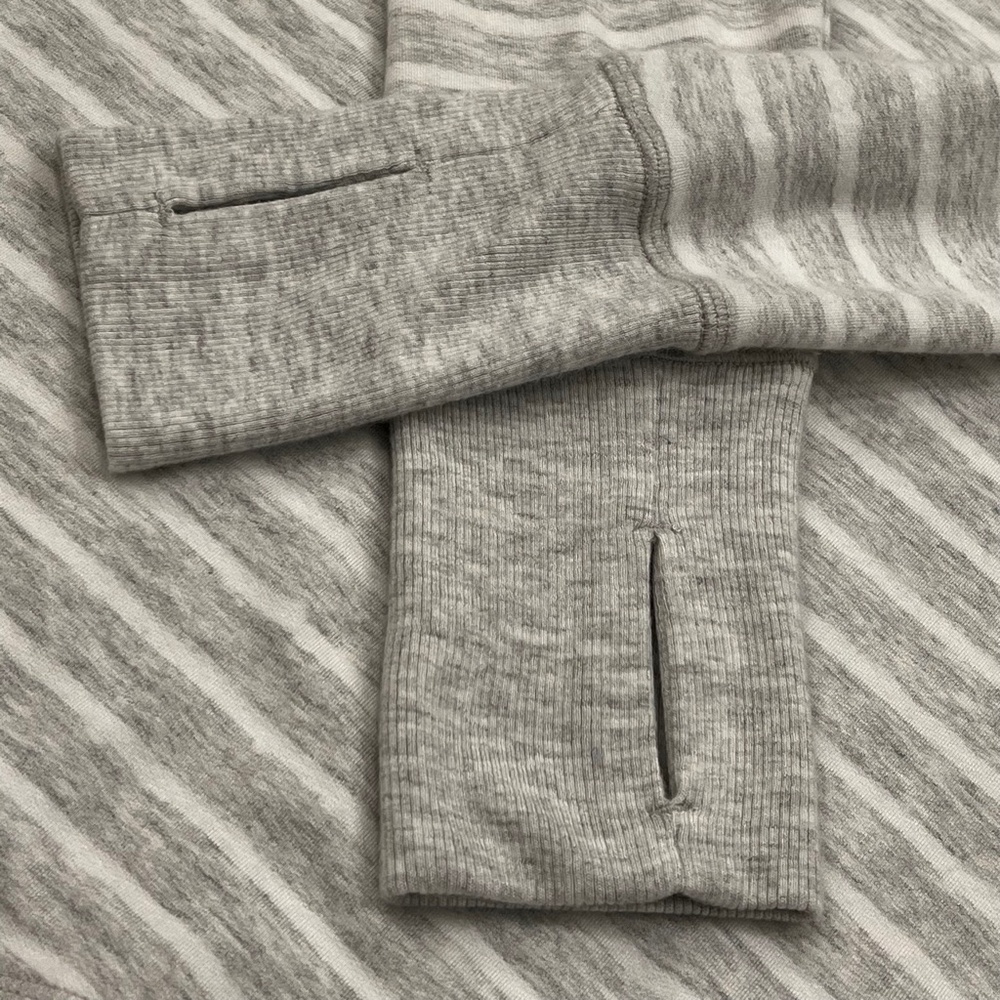 EUC. [Athleta] Grey & White <Criss Cross> Soft Striped + Tulip Hem Dress | Small - Picture 7 of 13